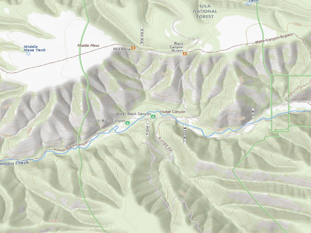 USGS topographic map of Black Canyon Campground - Upper