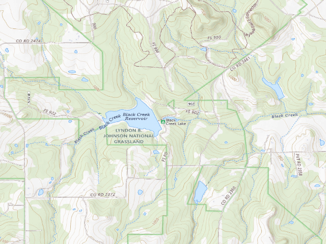 USGS topographic map of Black Creek Lake