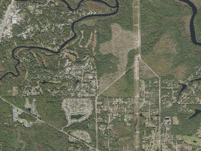 Aerial image of Black Creek Ravines Conservation Area group campsite
