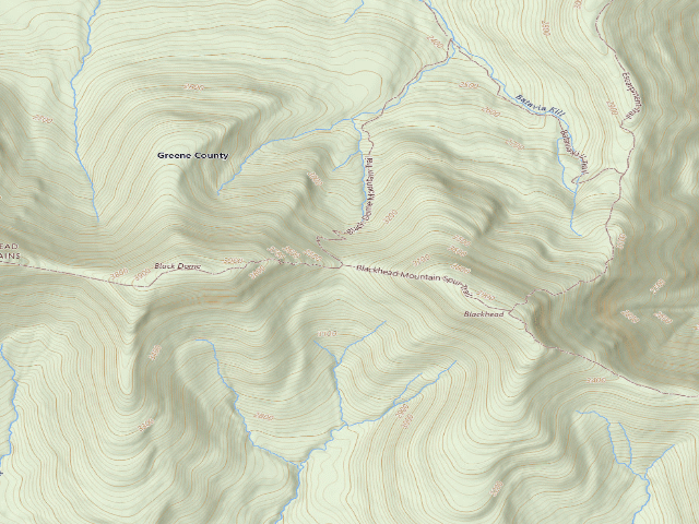 USGS topographic map of Black Dome Range Trail Primitive Tent Site [DEC #16253] (Windham Blackhead Range Wilderness)