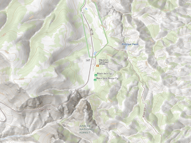 USGS topographic map of Black Jack Campground