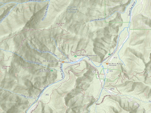 USGS topographic map of Black Mountain Campground