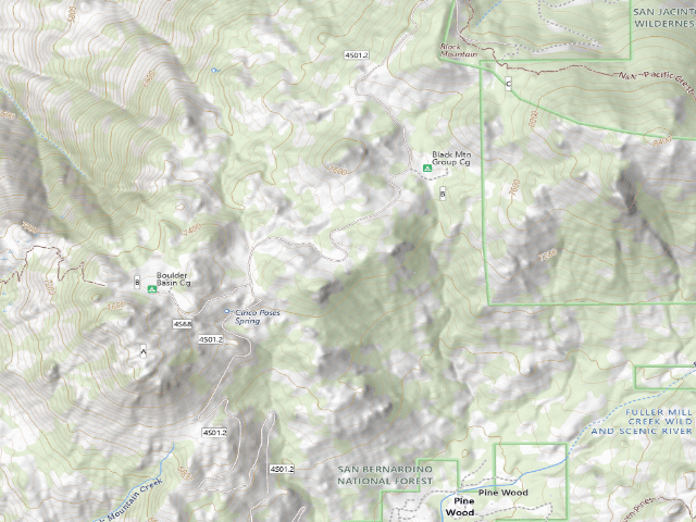 USGS topographic map of Black Mountain Yellow Post #1