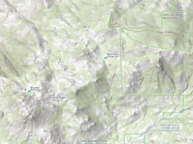 USGS topographic map of Black Mountain Yellow Post #3