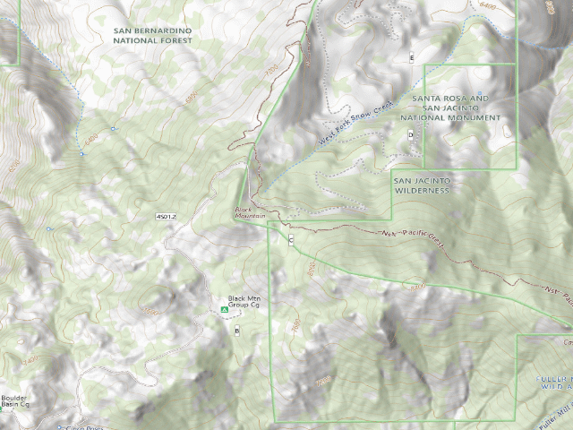 USGS topographic map of Black Mountain Yellow Post #6