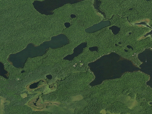 Aerial image of Black Pond Campsite (Saranac Lakes Wild Forest)