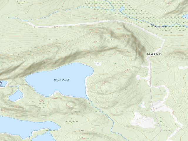 USGS topographic map of Black Pond East (Deboullie Public Land)