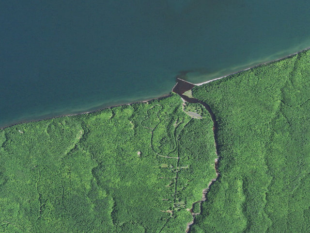 Aerial image of Black River Harbor Camp