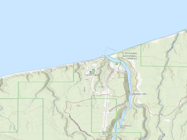 USGS topographic map of Black River Harbor Camp