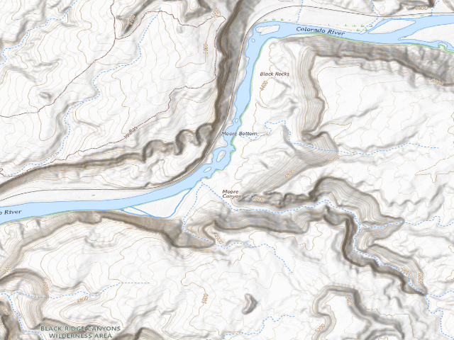 USGS topographic map of Black Rocks 8