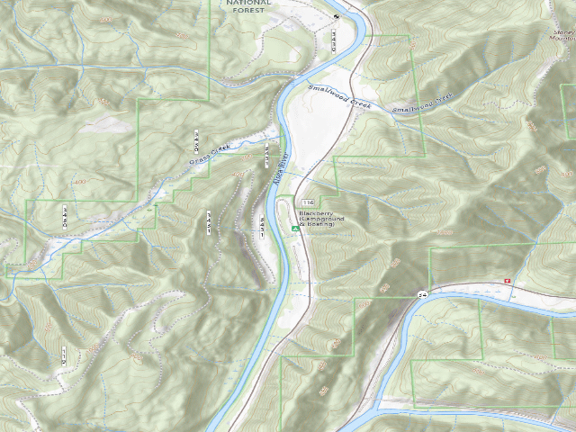 USGS topographic map of Blackberry Campground