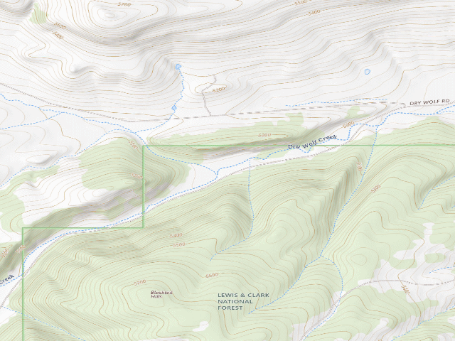 USGS topographic map of Blacktail Area Rd 251-2
