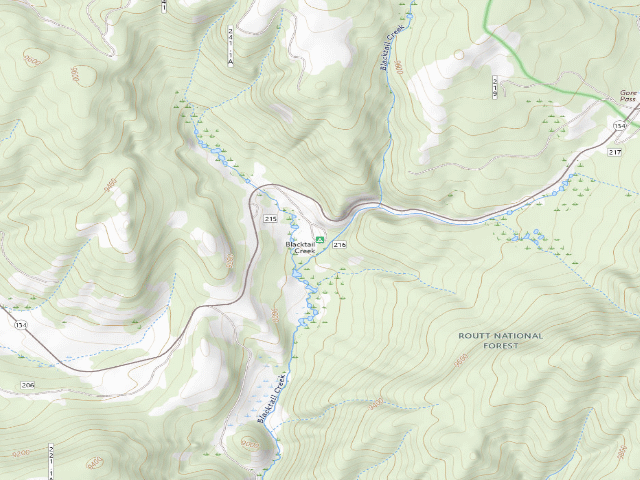 USGS topographic map of Blacktail Creek