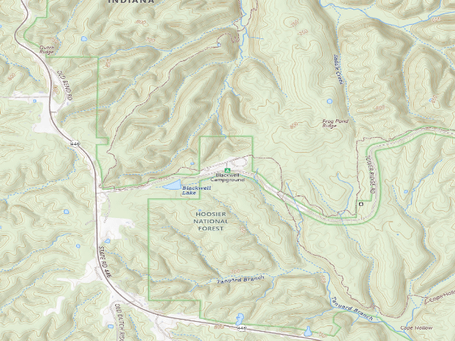USGS topographic map of Blackwell Campground