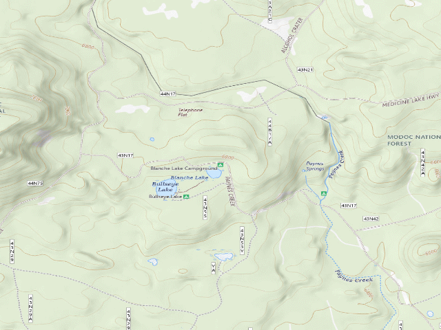 USGS topographic map of Blanche Lake Campground