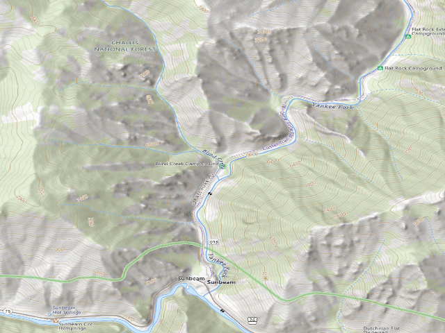 USGS topographic map of Blind Creek Campground
