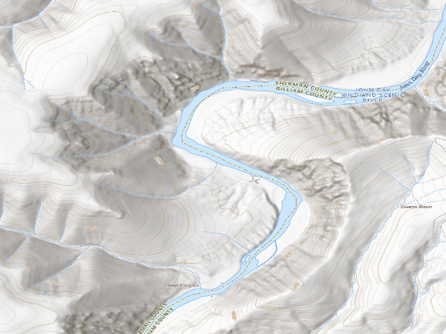 USGS topographic map of BLM dispersed camp #10 — Sherman County, OR