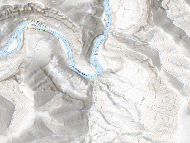 USGS topographic map of BLM dispersed camp #11 — Sherman County, OR