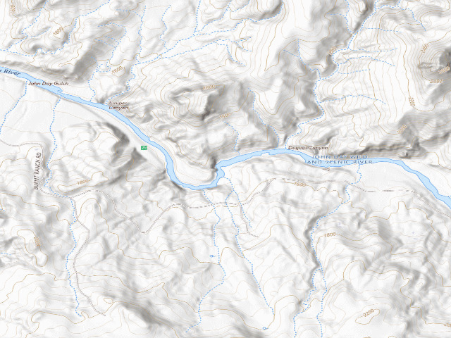 USGS topographic map of BLM dispersed camp #11 — Wheeler County, OR