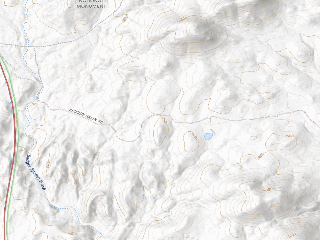 USGS topographic map of BLM dispersed camp #11 — Yavapai County, AZ