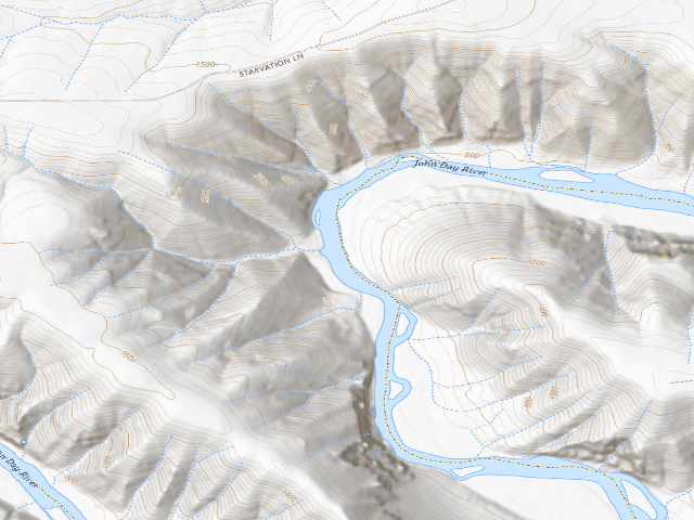USGS topographic map of BLM dispersed camp #12 — Sherman County, OR