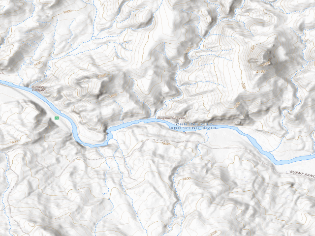 USGS topographic map of BLM dispersed camp #12 — Wheeler County, OR