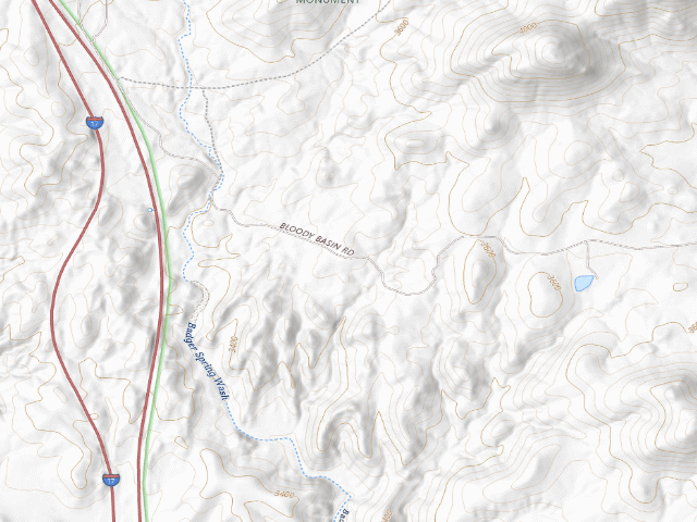 USGS topographic map of BLM dispersed camp #12 — Yavapai County, AZ