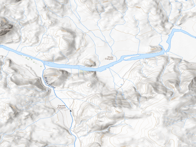 USGS topographic map of BLM dispersed camp #13 — Wheeler County, OR