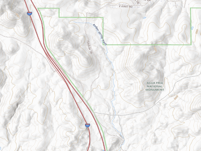 USGS topographic map of BLM dispersed camp #13 — Yavapai County, AZ