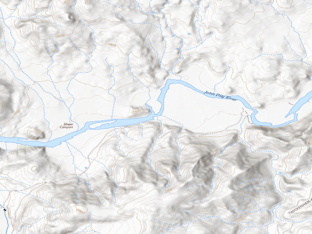 USGS topographic map of BLM dispersed camp #14 — Wheeler County, OR