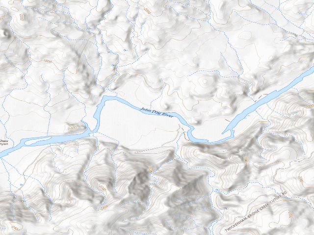 USGS topographic map of BLM dispersed camp #15 — Wheeler County, OR