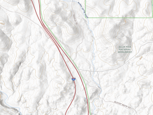 USGS topographic map of BLM dispersed camp #15 — Yavapai County, AZ