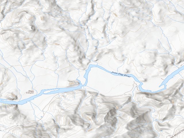 USGS topographic map of BLM dispersed camp #16 — Wheeler County, OR