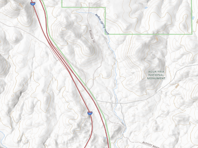 USGS topographic map of BLM dispersed camp #16 — Yavapai County, AZ