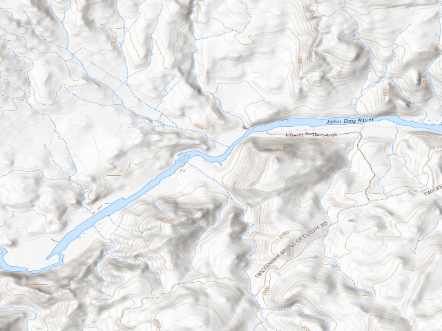 USGS topographic map of BLM dispersed camp #17 — Wheeler County, OR