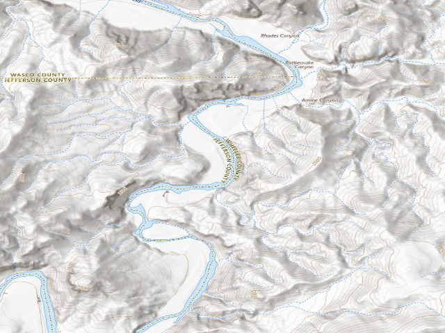 USGS topographic map of BLM dispersed camp #2 — Jefferson County, OR
