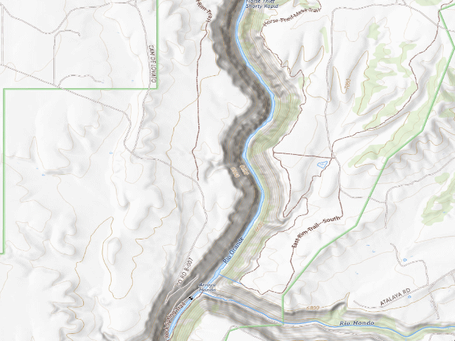USGS topographic map of BLM dispersed camp #2 — Taos County, NM