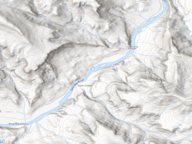 USGS topographic map of BLM dispersed camp #20 — Wheeler County, OR