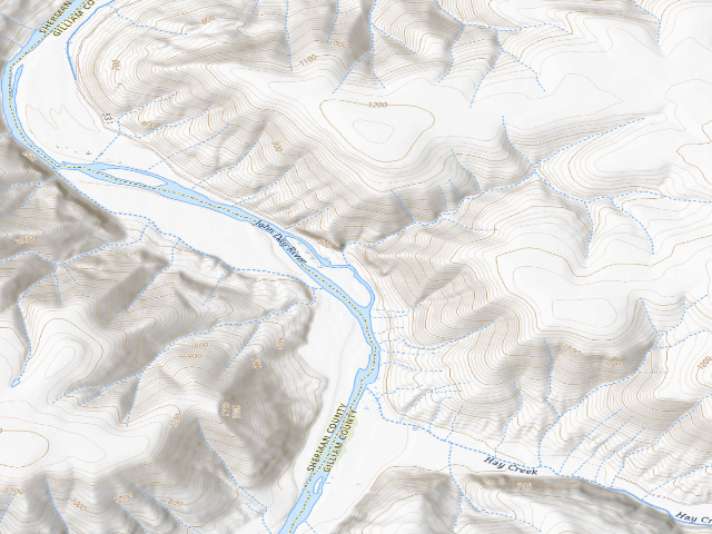 USGS topographic map of BLM dispersed camp #22 — Gilliam County, OR