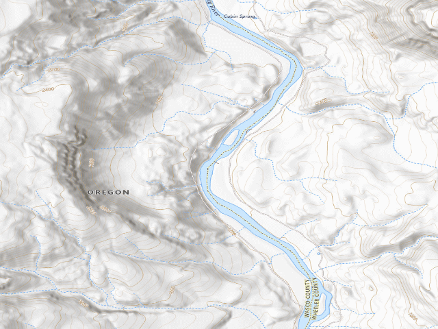 USGS topographic map of BLM dispersed camp #24 — Wheeler County, OR