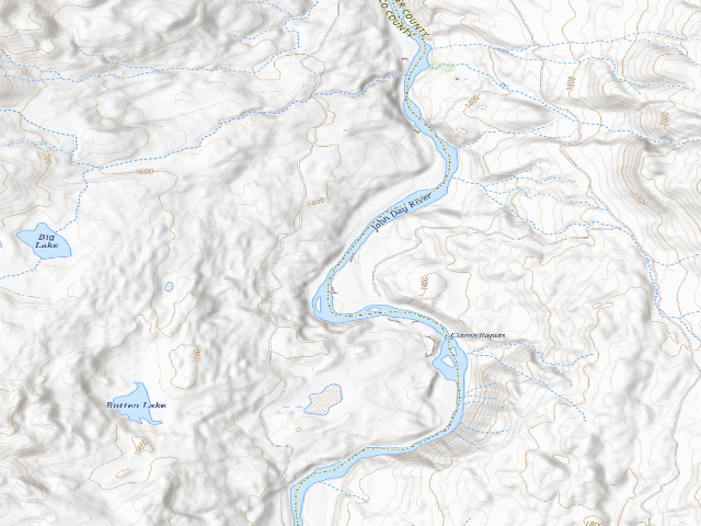USGS topographic map of BLM dispersed camp #25 — Wheeler County, OR