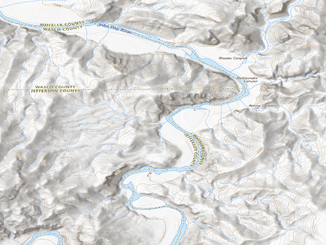 USGS topographic map of BLM dispersed camp #3 — Jefferson County, OR