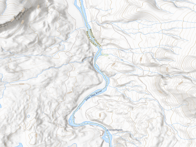 USGS topographic map of BLM dispersed camp #3 — Wasco County, OR