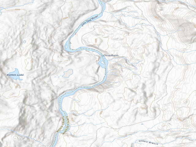 USGS topographic map of BLM dispersed camp #4 — Wasco County, OR