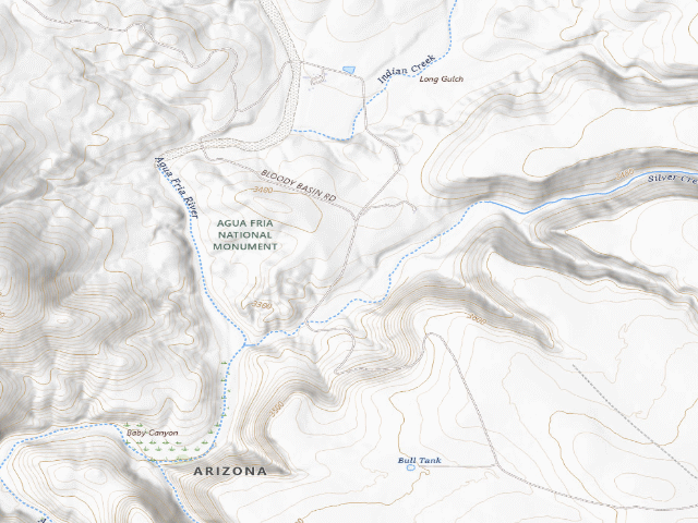 USGS topographic map of BLM dispersed camp #4 — Yavapai County, AZ