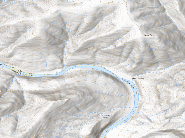 USGS topographic map of BLM dispersed camp #5 — Sherman County, OR