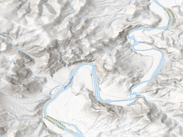 USGS topographic map of BLM dispersed camp #5 — Wheeler County, OR