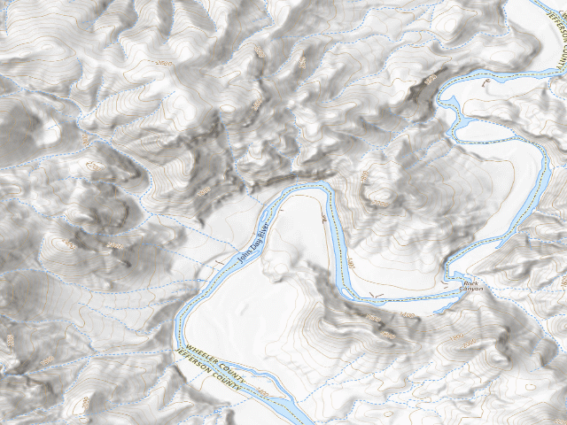 USGS topographic map of BLM dispersed camp #6 — Wheeler County, OR