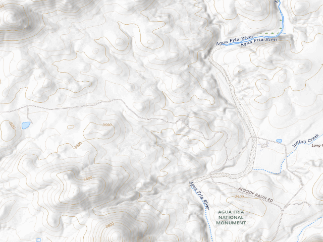 USGS topographic map of BLM dispersed camp #6 — Yavapai County, AZ