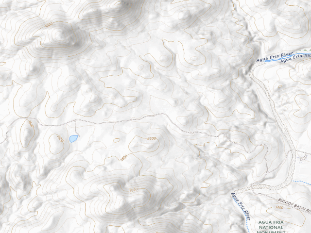 USGS topographic map of BLM dispersed camp #8 — Yavapai County, AZ